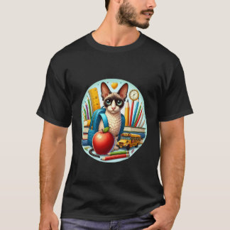 Back To School Cornish Rex Cat Boys Girls Student  T-Shirt