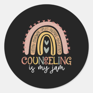 Back To School Counsellor Counseling Is My Jam Rai Classic Round Sticker