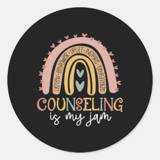 Back To School Counsellor Counseling Is My Jam Rai Classic Round Sticker