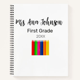 Back to school crayons add name grade class year notebook