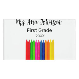 Back to school crayons add name grade class year tag