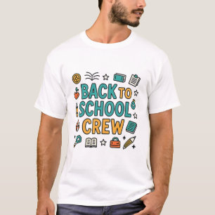 Back to School Crew Lettering with Doodle Icons T-Shirt