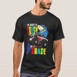 Back To School Crush 5th Grade Gamer Shark Monster T-Shirt