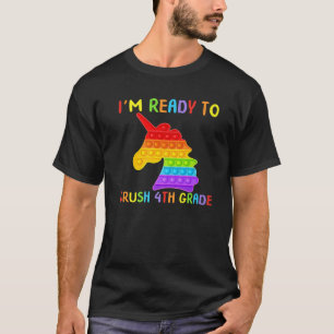 Back To School Crush Fourth Grade Unicorn Pop It F T-Shirt