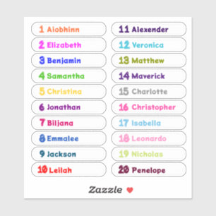 Back to School Custom Multiple Name Stickers