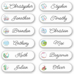 Back to School Custom Multiple Name Stickers