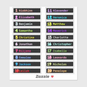Back to School Custom Multiple Name Stickers