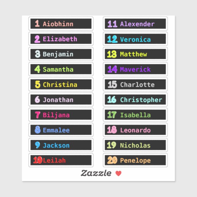 Back to School Custom Multiple Name Stickers (Sheet)