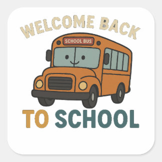 Back to School – Cute and Funny School  Square Sticker
