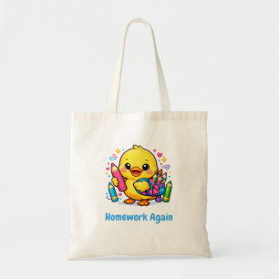 Back to School Cute Chick Funny Budget Tote Bag