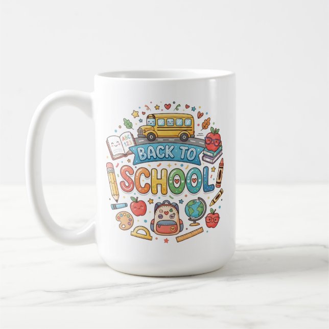 Back to school. Cute. Colourful. Mug (Left)