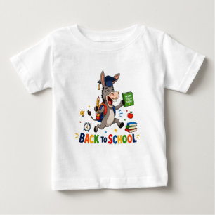 Back to School Cute Donkey Graduation Student Baby T-Shirt