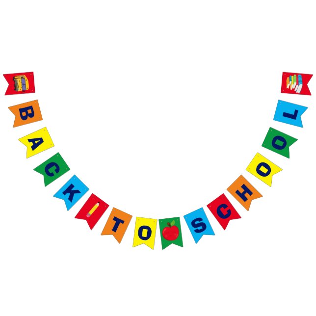 Back to School Cute Rainbow Colourful Bunting (All)