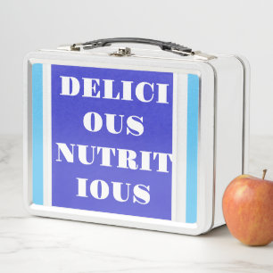 Back To School DELICIOUS NUTRITIOUS  Metal Lunch Box