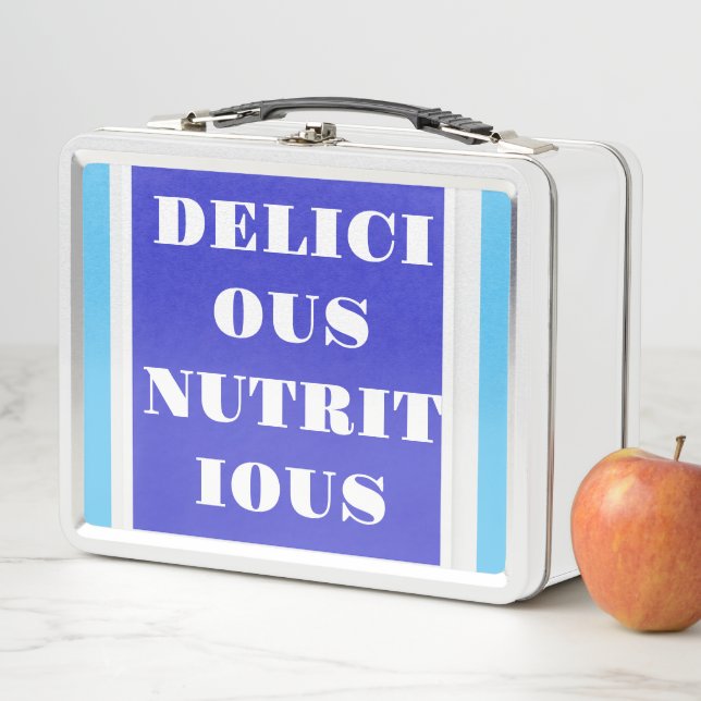 Back To School DELICIOUS NUTRITIOUS  Metal Lunch Box (In Situ)