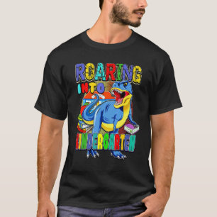 Back To School Dinosaur Roaring Into Kindergarte T-Shirt