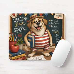 Back to School Dog PNG, Cute Teacher Dog design Mouse Pad