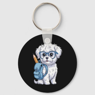 Back To School Dog Puppy First Day Key Ring