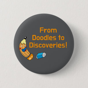 Back to School Doodles and Discovery 6 Cm Round Badge