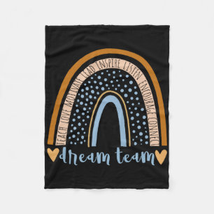 Back To School Dream Team Rainbow Teacher Student  Fleece Blanket