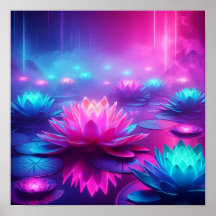 Back to School Dreamlike Neon Lotus Glow