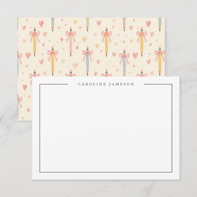 Back to School Educator Teacher's Pencil Card (Front/Back)