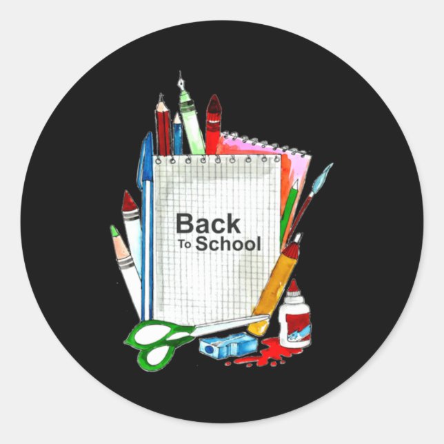 Back To School Element Classic Round Sticker (Front)