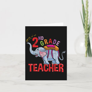 Back To School Elephant 2nd Grade Teacher Vintage Card