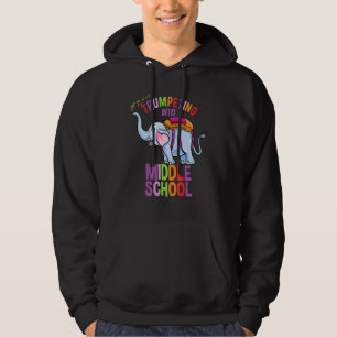 Back To School Elephant Trumpeting Into Middle Sch Hoodie