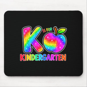 Back to school f is for kindergarten rainbow kid  mouse pad