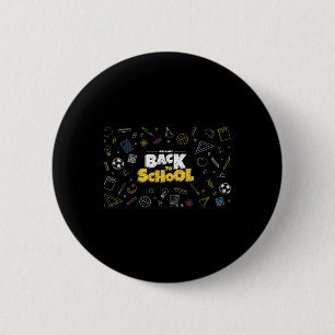 Back To School Face Mask Funny Teacher And Student 6 Cm Round Badge