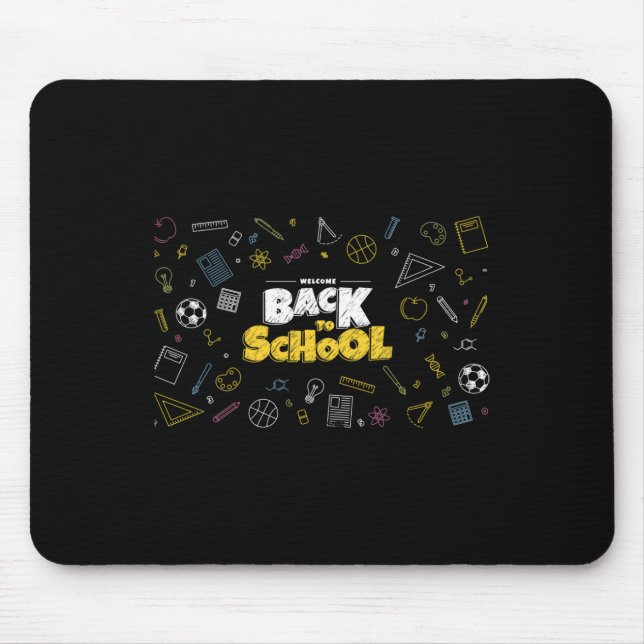 Back To School Face Mask Funny Teacher And Student Mouse Pad (Front)