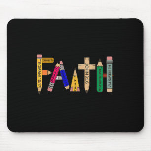 Back-to-school Faith Pencil Bible Verse Christian Mouse Pad
