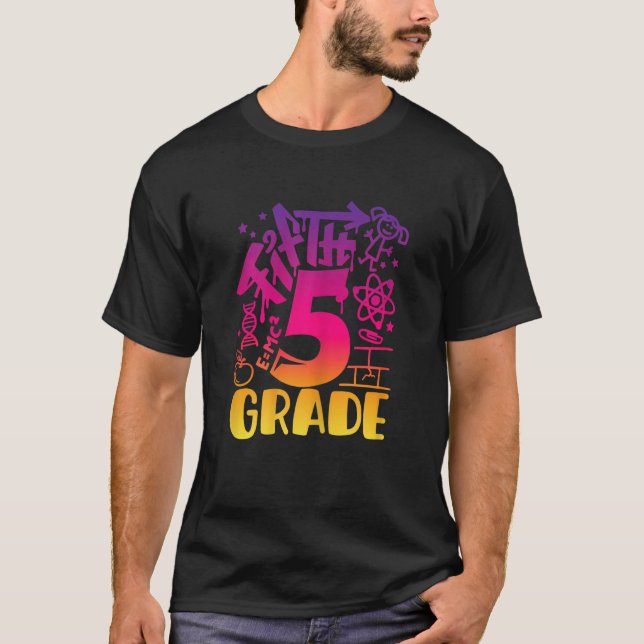Back To School Fifth 5th Grade Teacher Girls Graff T-Shirt (Front)