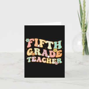 Back To School Fifth Grade Teacher Colourful Kids Card