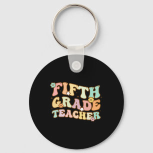 Back To School Fifth Grade Teacher Colourful Kids Key Ring