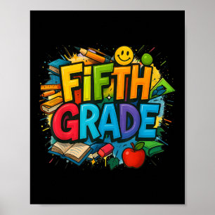 Back To School Fifth Grade Team Happy First Day Of Poster