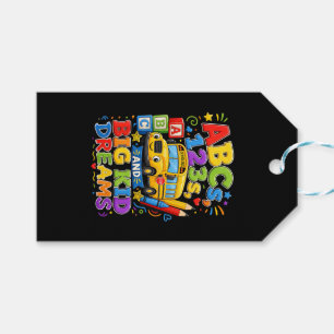 Back to School First Day Big Kid Dreams School Bus Gift Tags