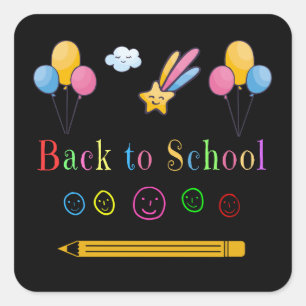 Back To School First Day Elementary Gift Square Sticker