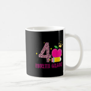 Back To School First Day Hello 4th Grade Leopard F Coffee Mug