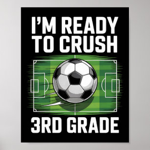 Back To School First Day Of 3rd Grade Soccer Boys Poster