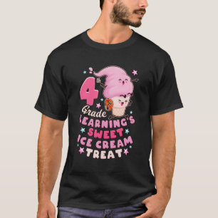 Back To School First Day Of 4Th Grade Ice Cream T-Shirt