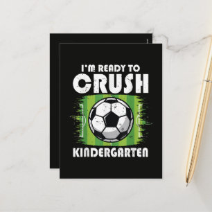 Back to School First Day of Kindergarten Soccer Holiday Postcard