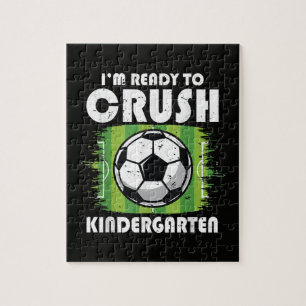 Back to School First Day of Kindergarten Soccer Jigsaw Puzzle