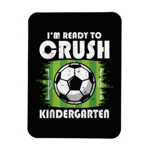 Back to School First Day of Kindergarten Soccer Magnet