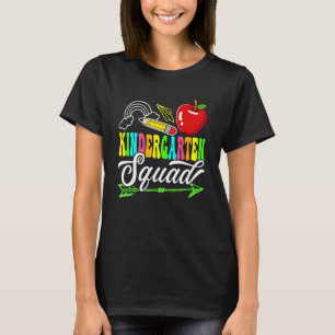 Back To School First Day Of Kindergarten Squad Tea T-Shirt