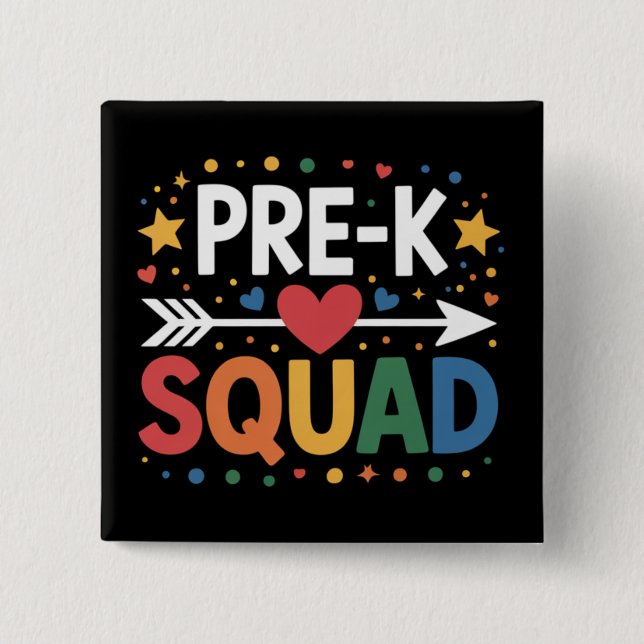 Back to School First Day of Pre-K Preschool  15 Cm Square Badge (Front)