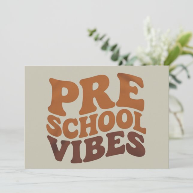 Back to School First Day of Pre-K Preschool Groovy Invitation (Standing Front)