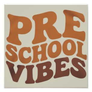 Back to School First Day of Pre-K Preschool Groovy Photo Print
