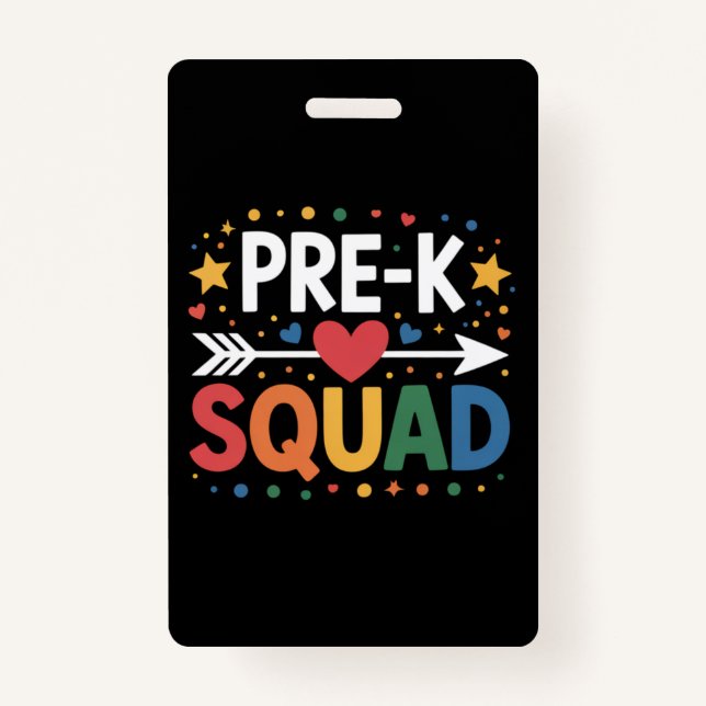 Back to School First Day of Pre-K Preschool  ID Badge (Front)